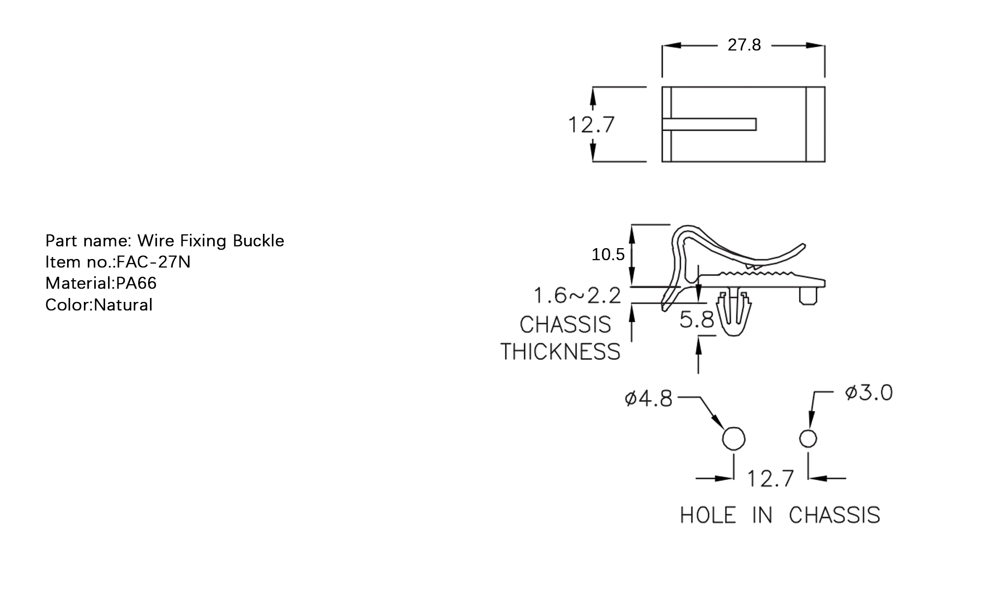 Wire Fixing Buckle FAC-27N